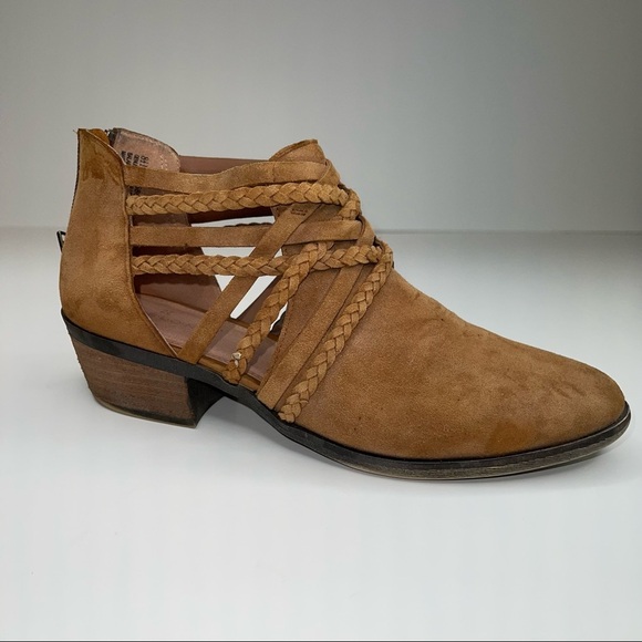 Caslon Boot Liam Braided Bootie Cognac Suede Sz 8.5 - Picture 3 of 13